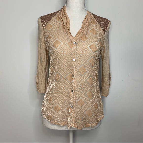 Sheer button down blouse - Picture 2 of 8